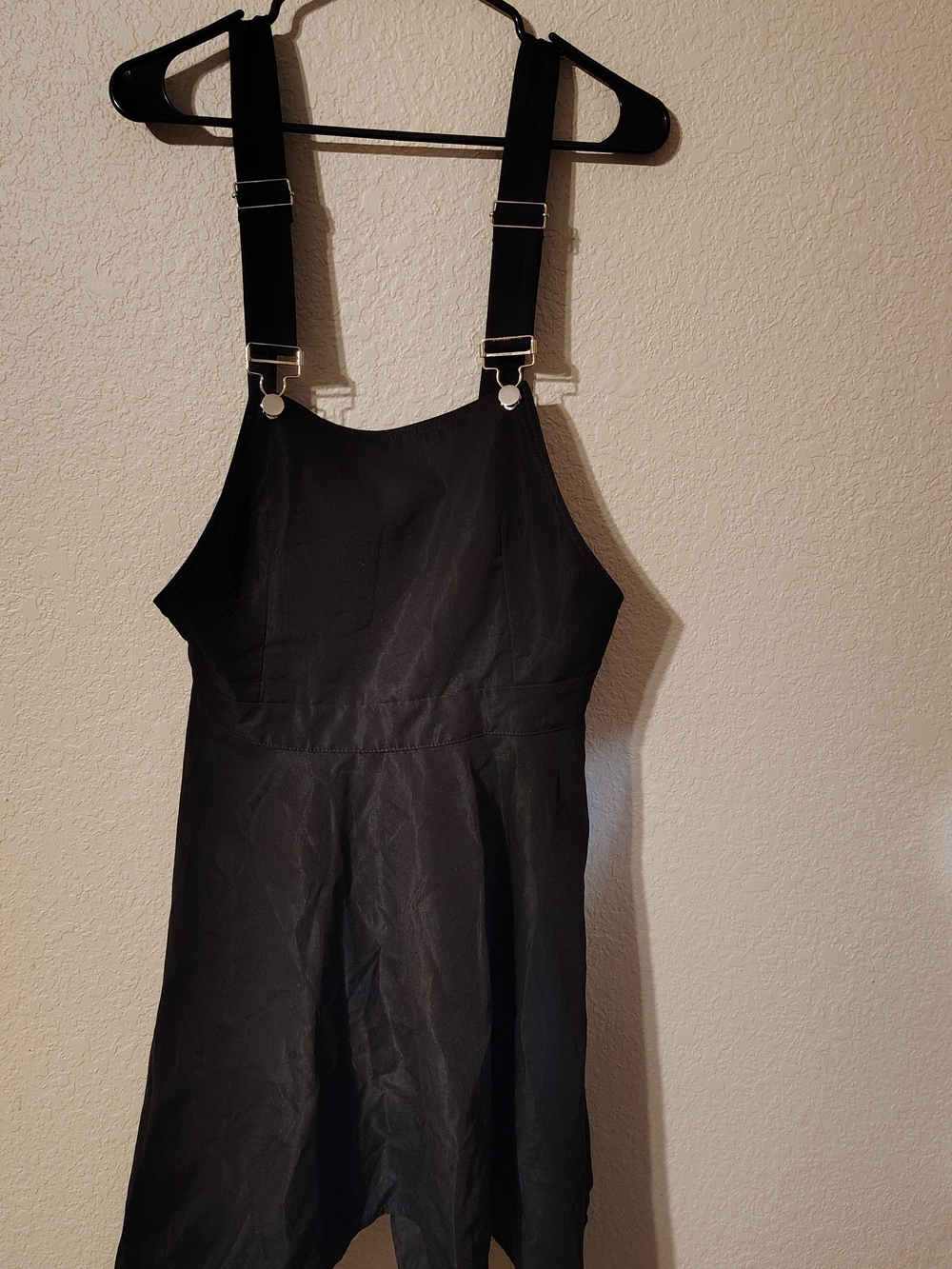Black Overall Dress with Adjustable Straps